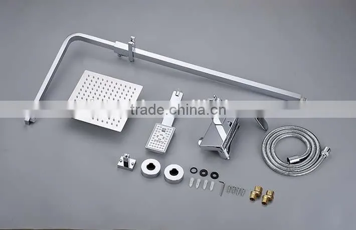 Hot sale wall mounted square design bath&shower faucet set with rainfall shower head