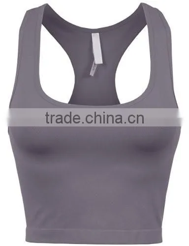Womens Basic Solid Soft Seamless Fashion Sports Tank Top