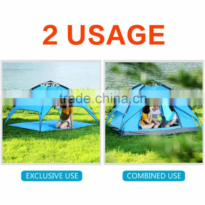 Waterproof 3-4 person double layer automatic outdoor tent for camping