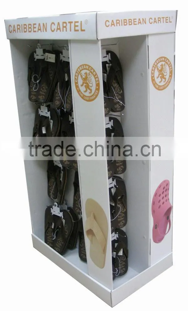 Customized Hook Cardboard Display Stands For Shoes