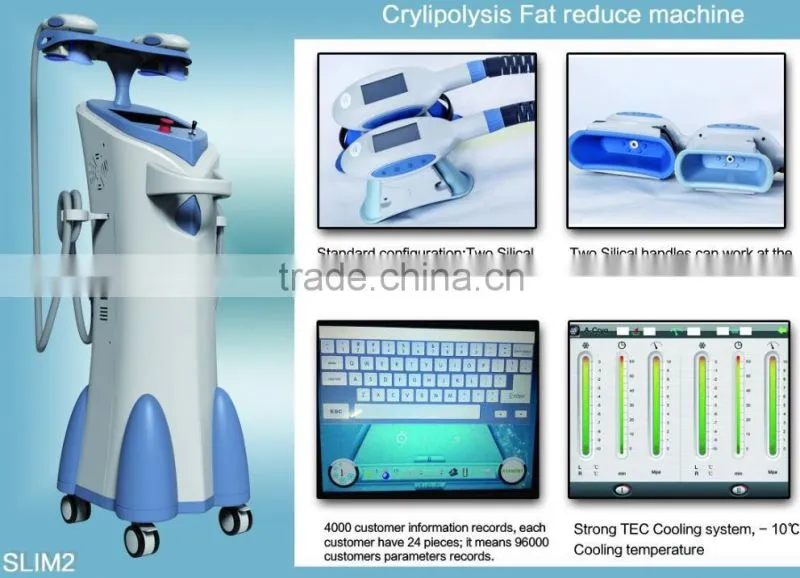 Double handpieces cryo therapy cellulite removal machine
