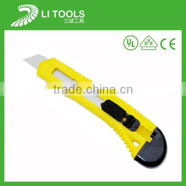 New design abs retractable folding cutter knife with carbon steel blade
