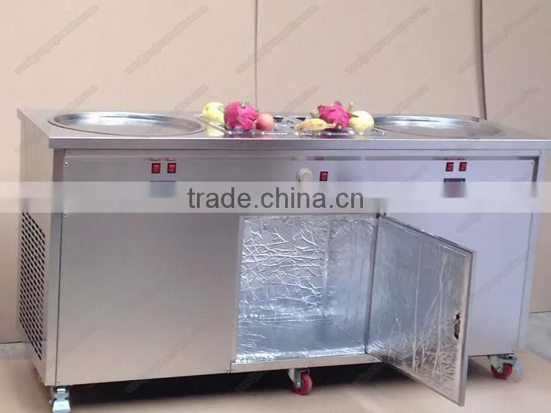 Most Effective Low Nosie Single Flat PanThailand Fried Ice Cream Machine/ Used In Food Truck Fry Ice Cream Machine