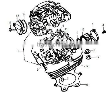 Loncin gn300 engine parts gn300 CYLINDER HEAD
