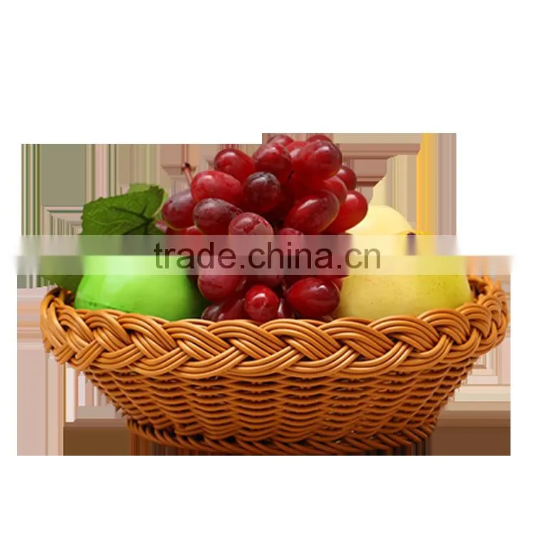 Plastic rattan empty picnic baskets wholesale for fruit display