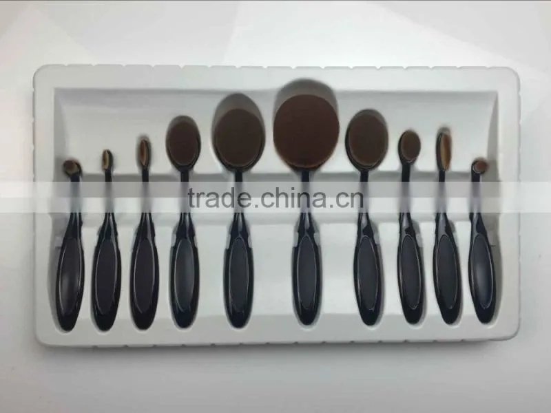 10pcs Beauty Toothbrush Shaped Foundation Power Makeup Oval Cream Puff Brushes