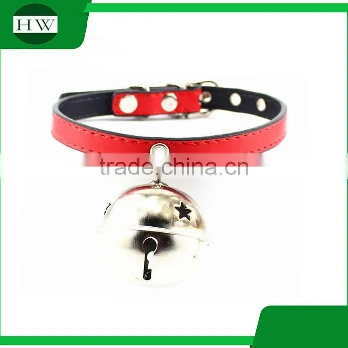 Wholesale free sample leather dog collar bulk with bell with low MOQ Promotionla Gifts