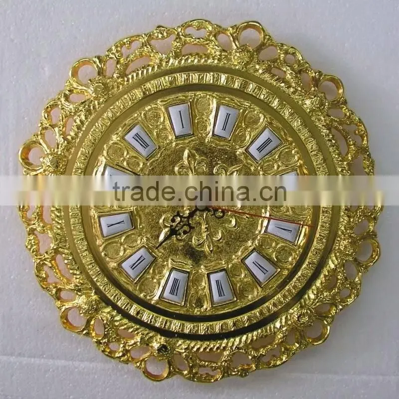 Antique 24K Gold Plated Bronze Mounted Wall Clock, Classical Wall Decorative Hanging Clock, Home Decorative Art