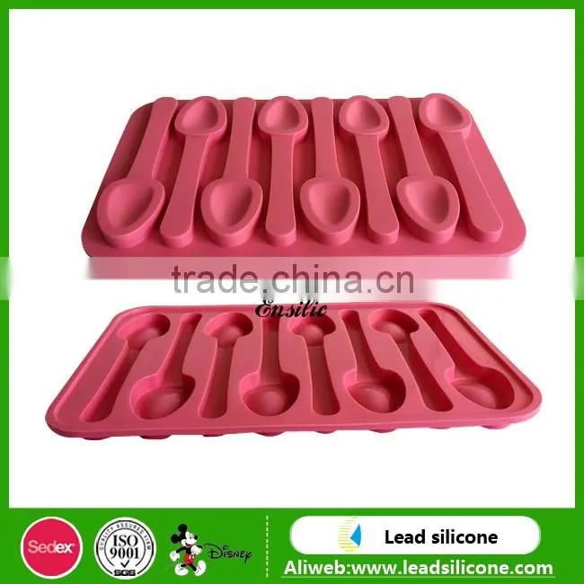 Wholesale Custom Spoon Shape Silicone Ice Cube Tray,Food Grade Silicone Ice Molds