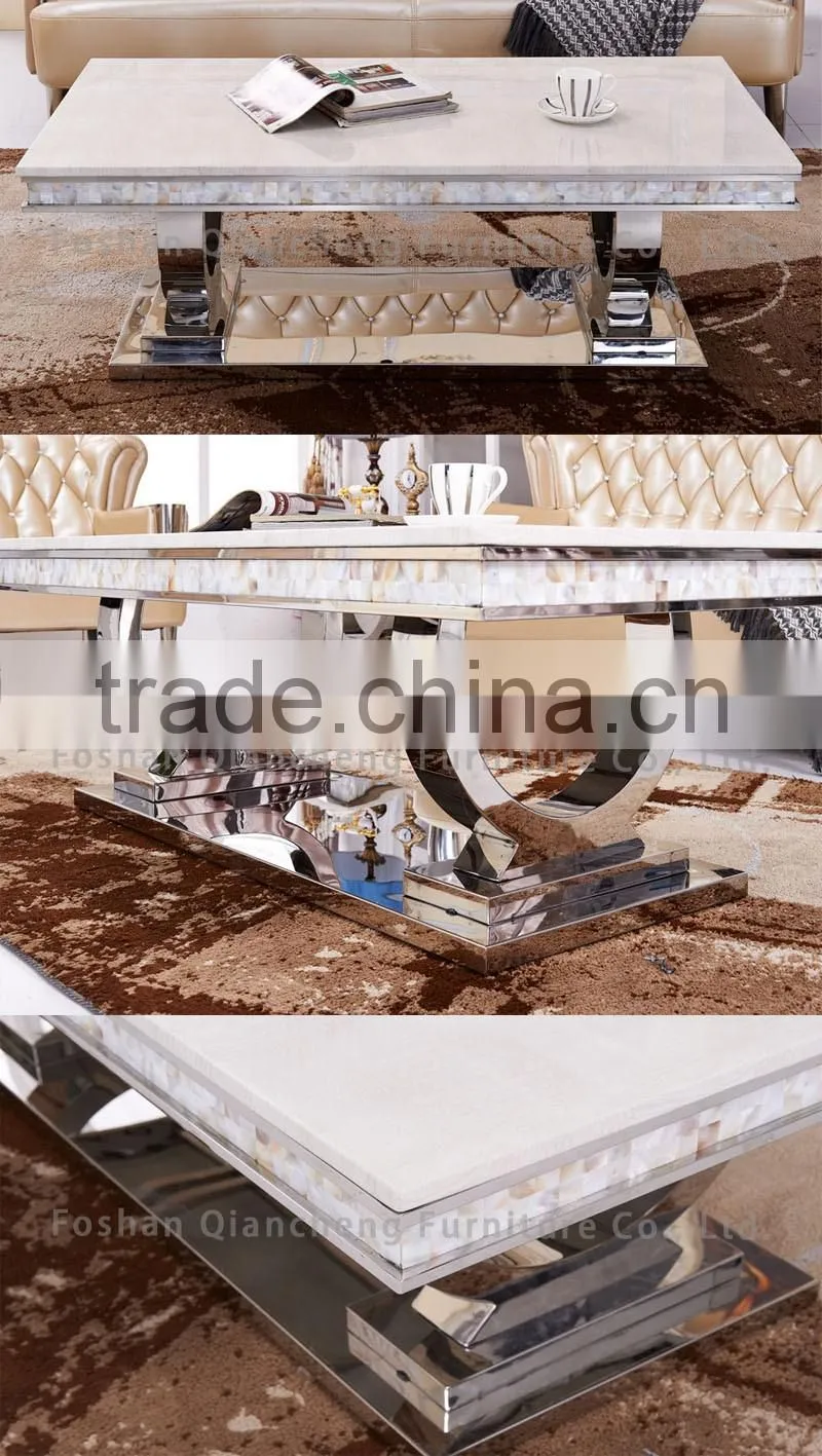 modern marble top metal coffee table for banquet hall
