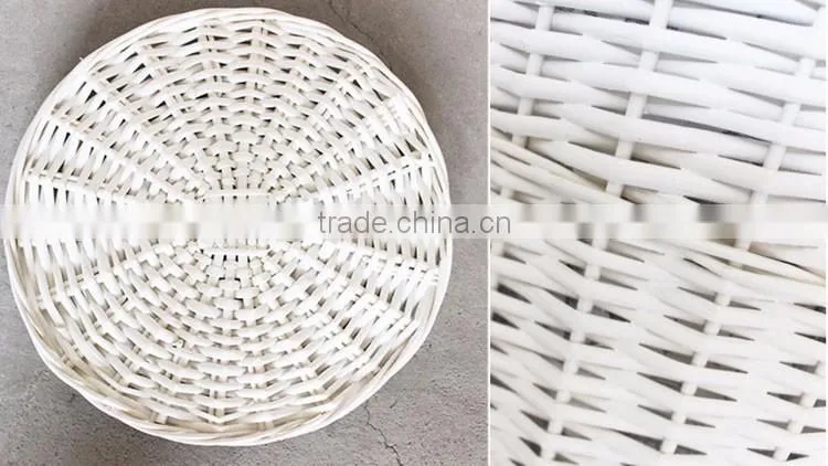 Large home cheap unique round storage wicker white wash laundry basket