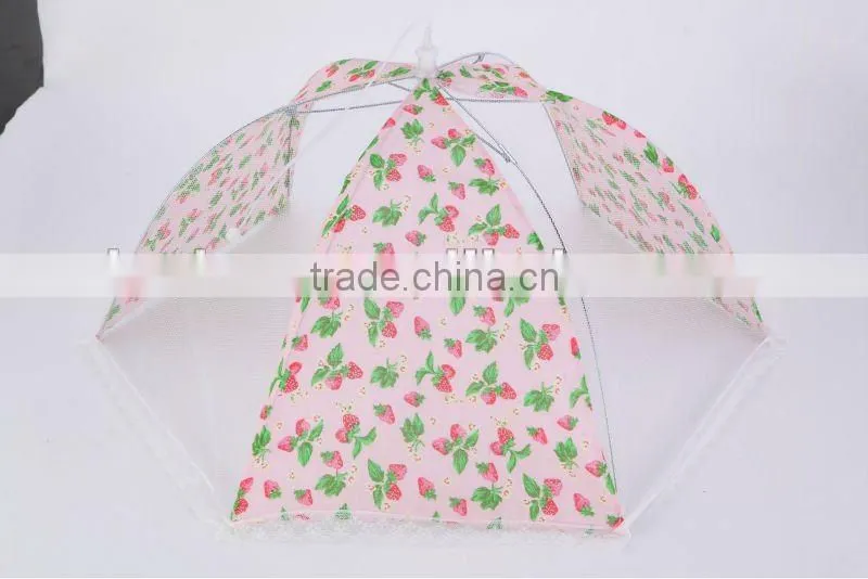 high quality unfoldable food cover,fixed food cover with flower