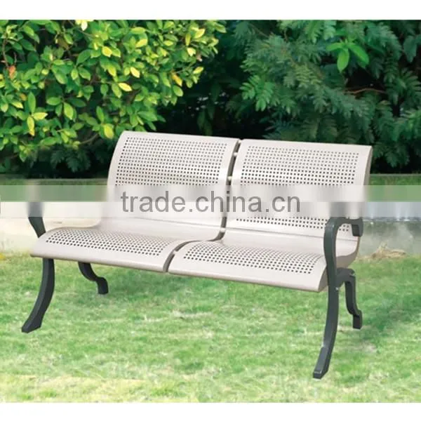 High Quality cheap OUTDOOR stainless steel DOUBLE seating PARK bench HY-8