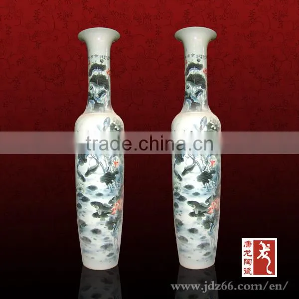 Large blue color terracotta vase ceramic vase for hall decor
