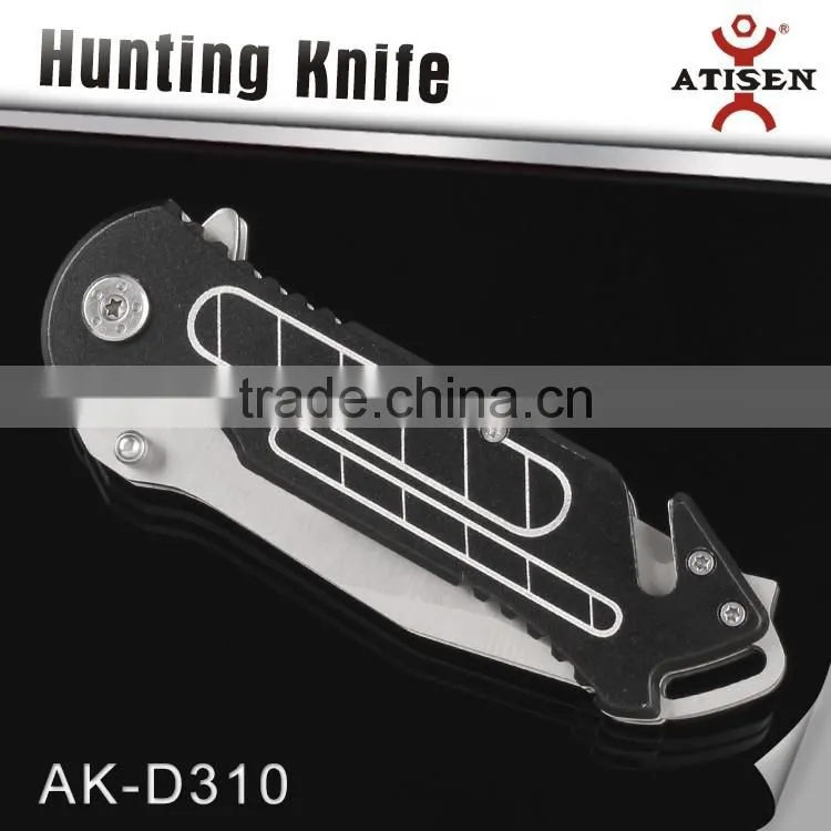 Unique Design Folding Hunting Knife 2 Blade With Aluminium Oxide Handle Outdoor EDC Tools