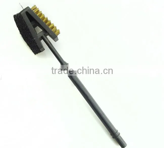 BBQ grill brush ,Plastic handle/steel wire clean brush