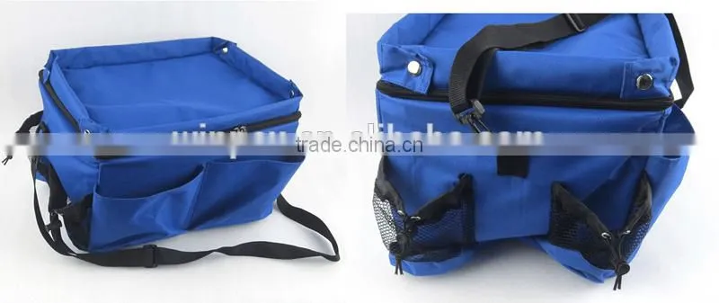 Outdoor universal car organizer for food or other little items blue storage bag