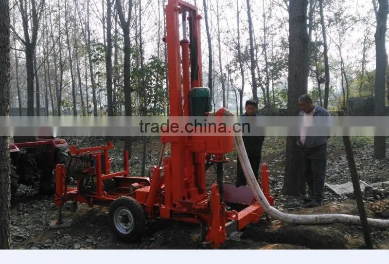 Professional portable traction type water well drilling rig with 60/73/89mm drilling pipe