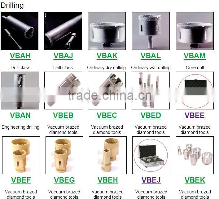 M14 Vacuum Brazed Diamond Core Drill Bits Set Kit Dry Wet Grinder Hole Saw Boring Granite Marble Ceramic Tile Porcelain Stone