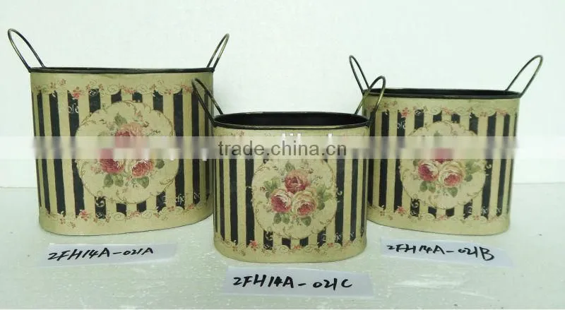 Garden Deco Handcrafts Metal Flower Tub
