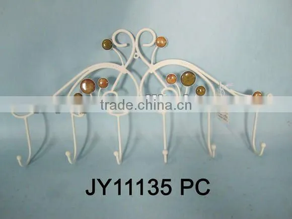 Decorative Metal Wall hook with wooden plague