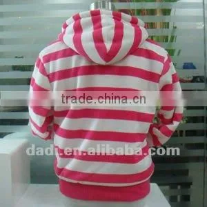 Zipper-Up Ladies Pink stripe Hoody