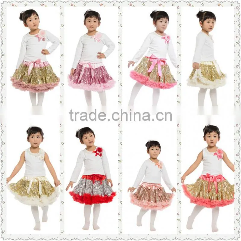 Cute design Baby Girl Sequin Pettiskirt set for kids