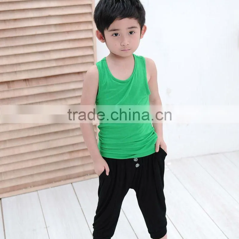 hot sale korean fashion boy pant, black casual 3/4 pant