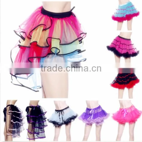 adult sexy colorful rainbow corset party dance skirt tutu for girls