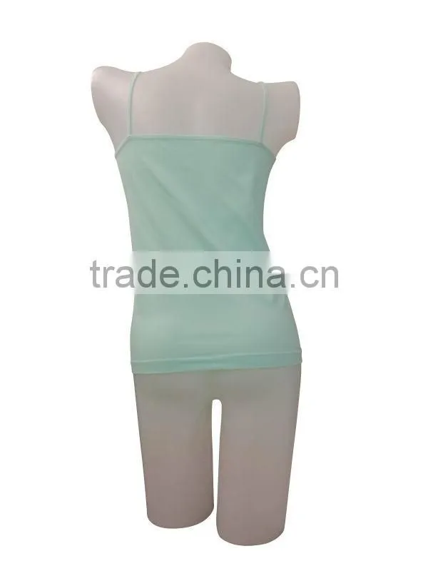 Nice quality one piece women singlet straps plain underwear V-neck ladies camisole
