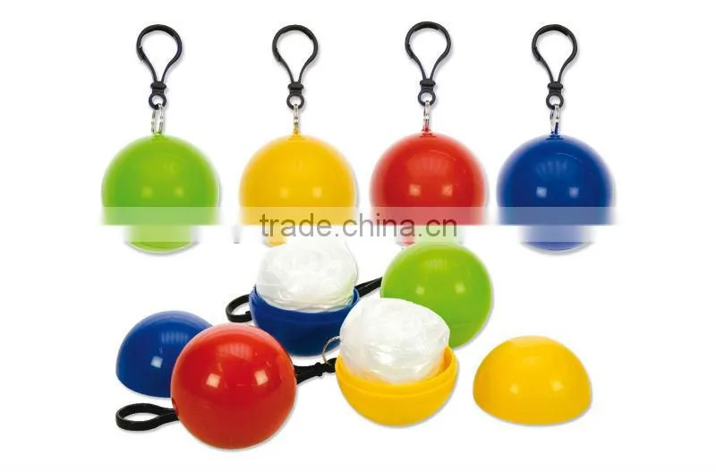 logo printed rain poncho ball keychain