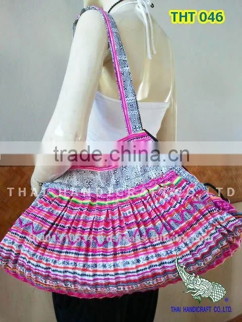 Thai Embroidered HMONG Hill Tribe Tote Hand Bag