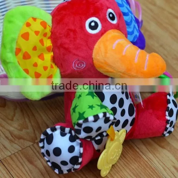 Cute elepanht pessing musical Plush toys baby educational stuffed & plush toy baby gift