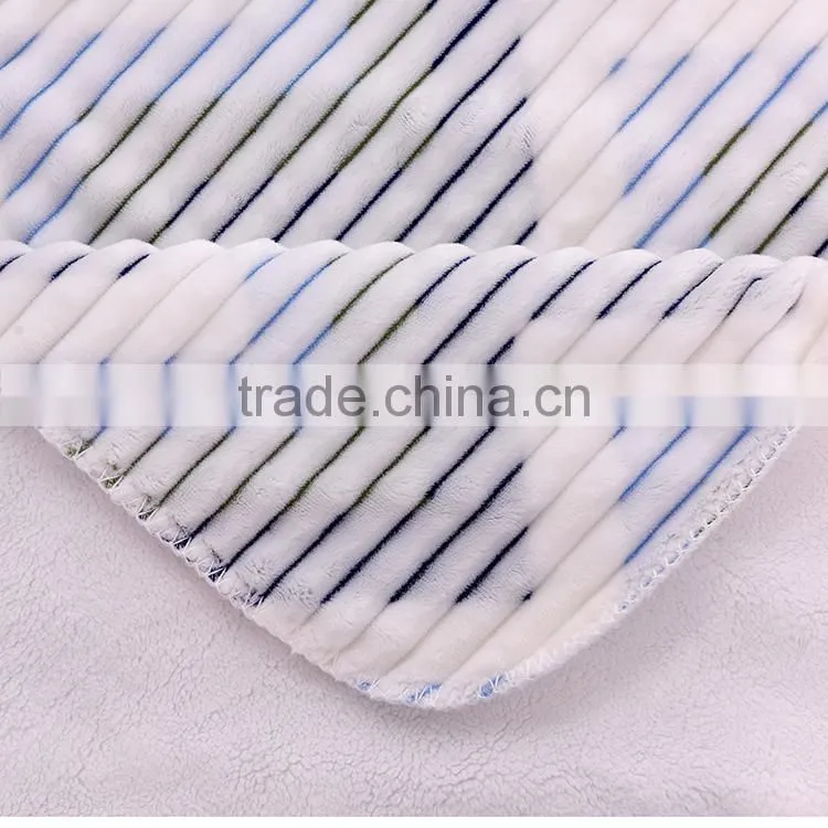 Ribbon and double color super soft flannel fleece blanket