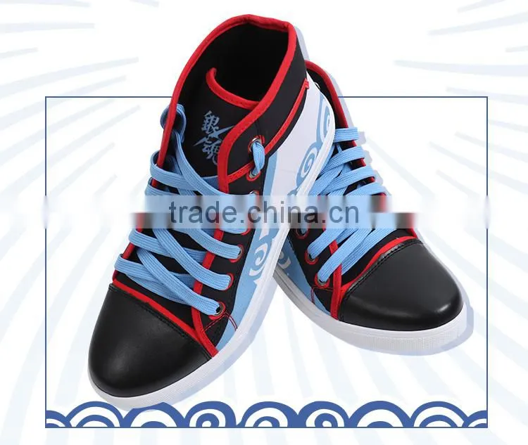 Gintama Cartoon Cosplay Canvas Shoes Blue Japanese Anime Shoes