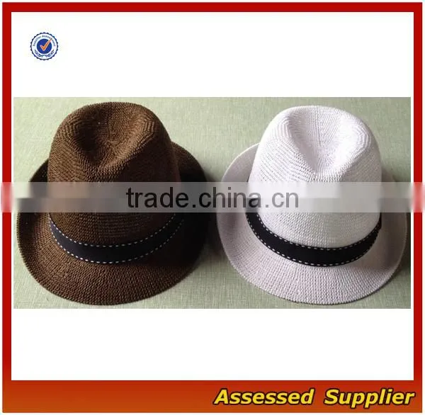SH052 Paper straw fedora hat for baby baby hat pattern