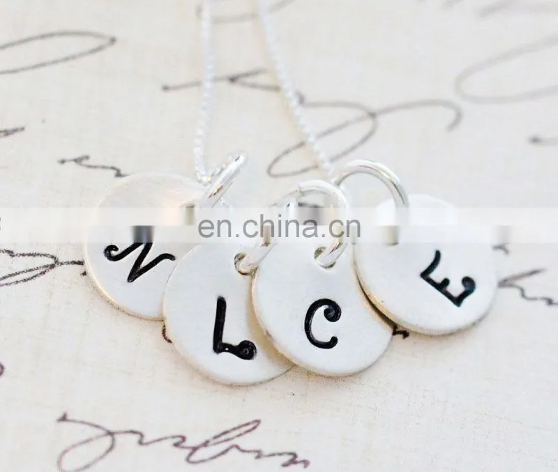 Single Initial clay necklace personalized necklace minimal geometric necklace bridesmaids gift