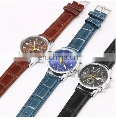 Luxury Men's Fashion Retro Leather Watches Bracelet Wristwatch Analog Quartz Wrist Watch