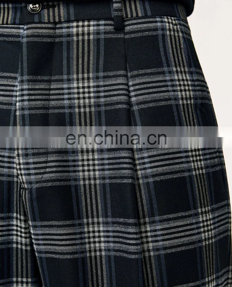 Most Fashionable In 2017 Wholesale Men Casual Checked Wide Leg Trousers