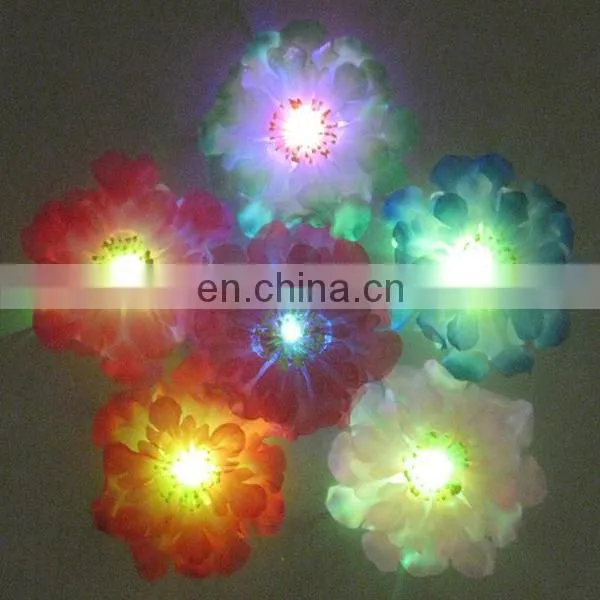 Hot sale led flashing brooch colorful flower brooch handmade flower brooches