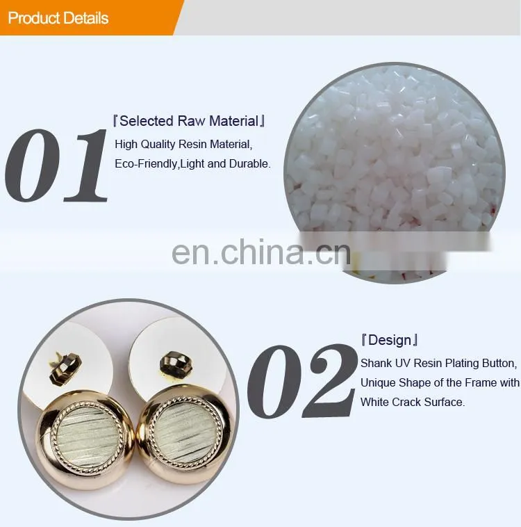 Fashion UV Plating Resin Button for Shirt or Coat BA60374