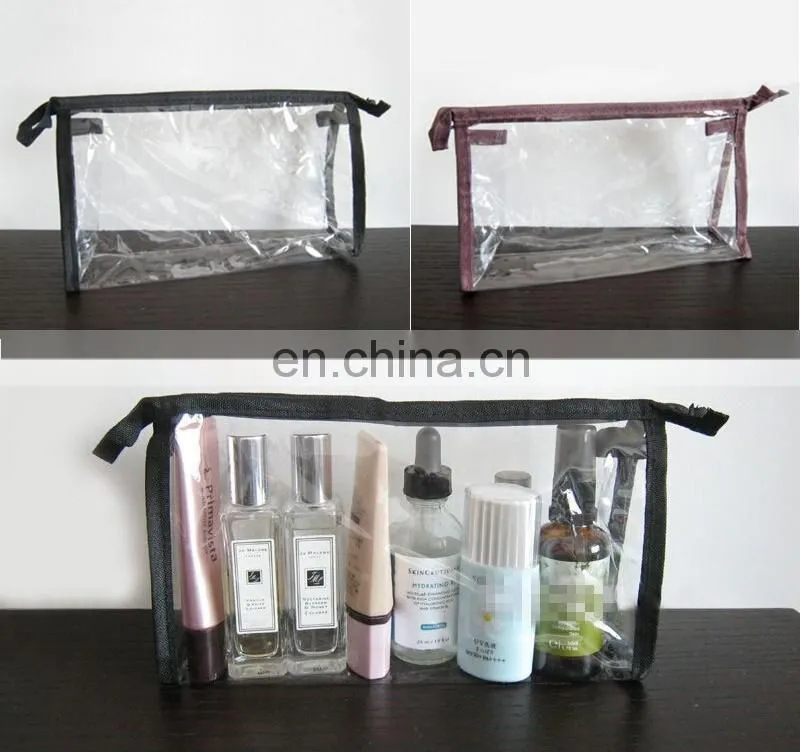 Women's Zipper Closure Small Pouch PVC Waterproof Cosmetic Case Bag