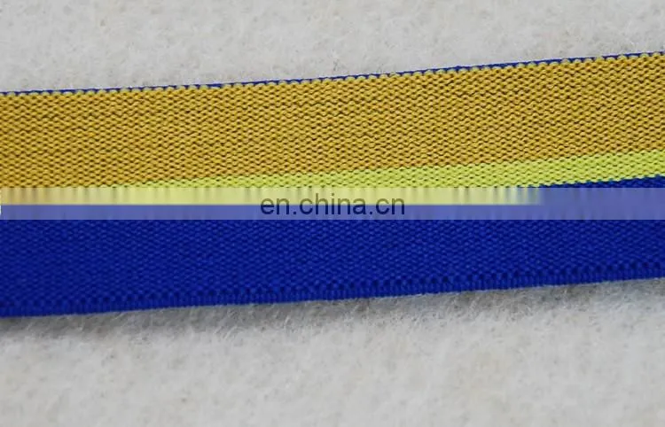 Fashionable design gold and blue elastic band, elastic ribbon wholesale