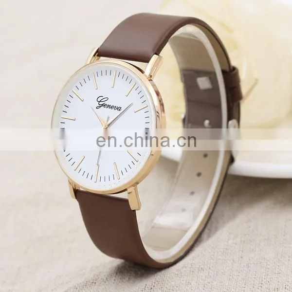 Popular leather watch wrist watch couple geneva watch