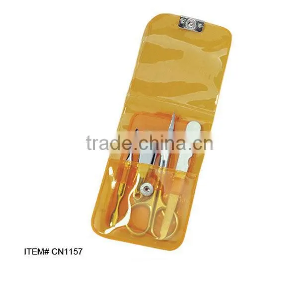 Plastic case with mirror cordless manicure set