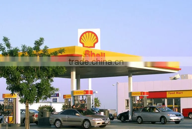 Latest stylish steel structure space frame petrol station