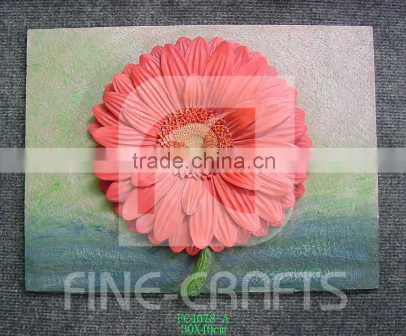 Polyresin flower wall plaque decoration