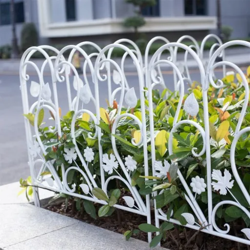 white wrought iron garden fence (1)
