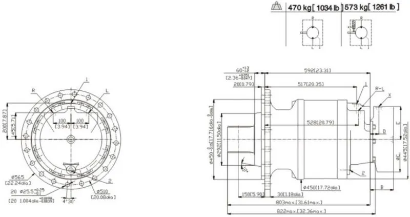 Poclain MS125 High Torque Hydraulic Motor Higher Radial Force With High Duty Roller Bearing