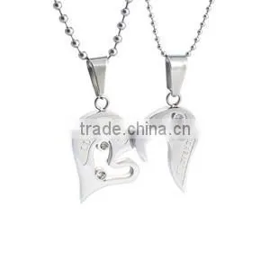 Fashion Jewelry 2016 316l Stainless Steel Jewelry Heart Pendant Necklace Necklaces For Couple
